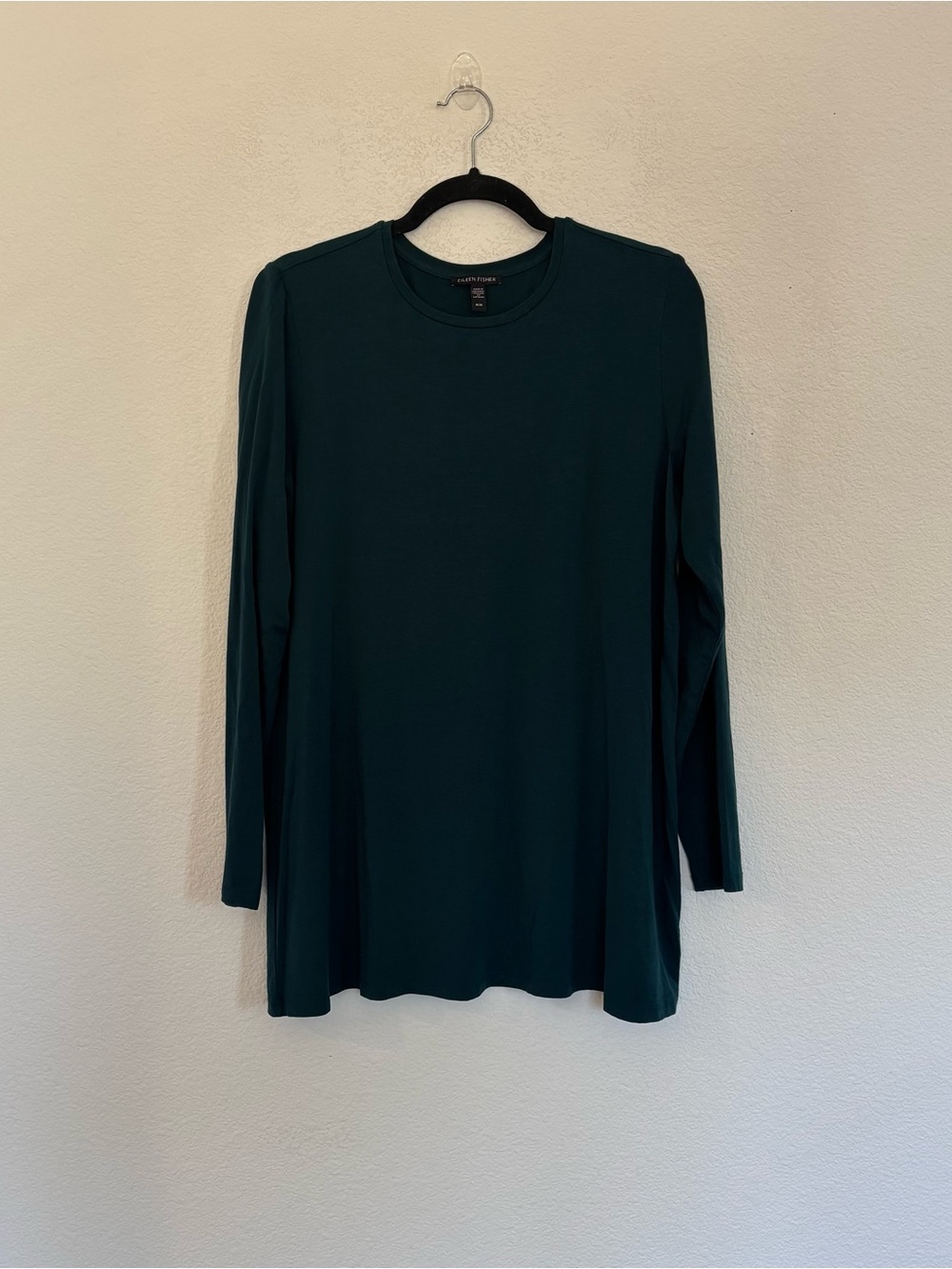 Eileen Fisher Viscose Jersey Crew Neck Tunic Top